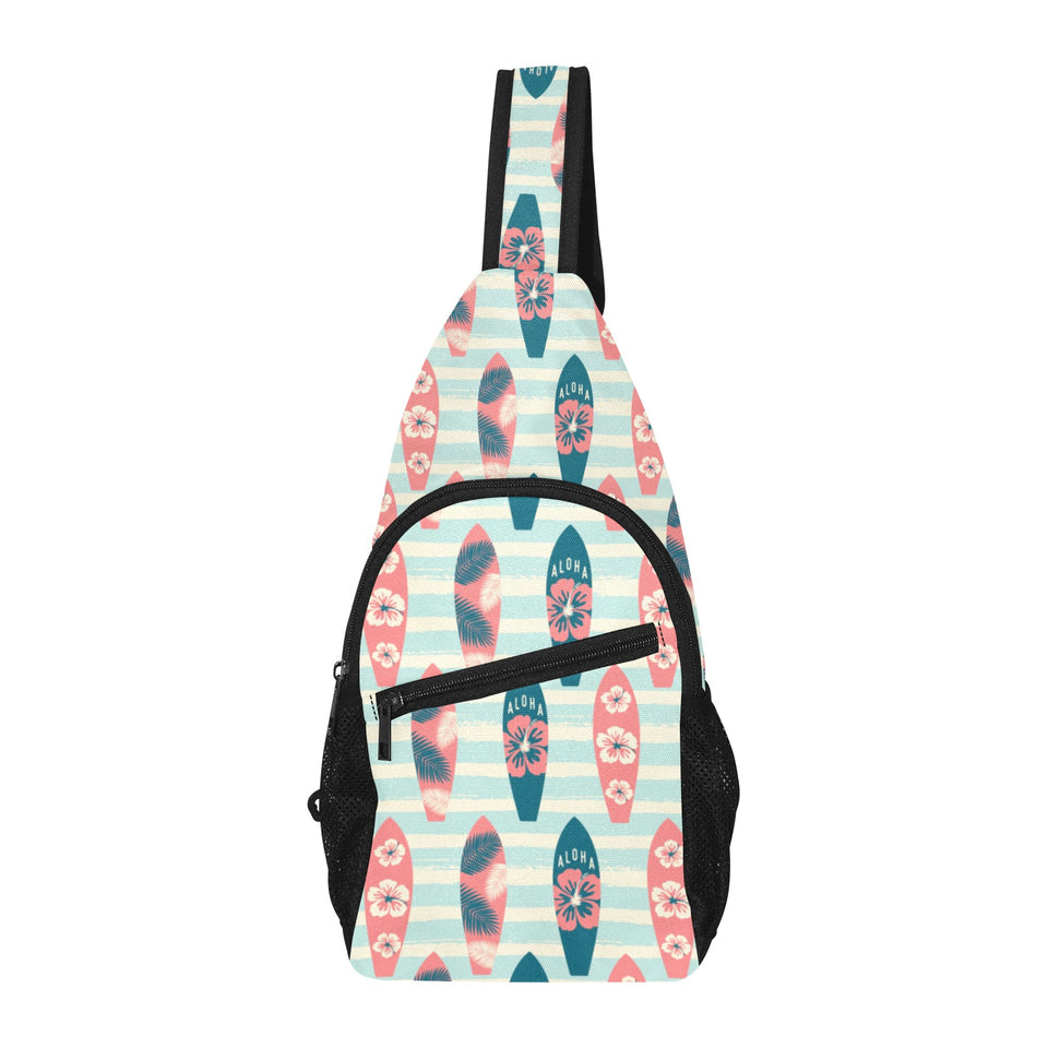 Surfboard Pattern Print Design 02 All Over Print Chest Bag