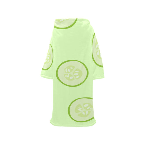 Cucumber pattern Blanket Robe with Sleeves
