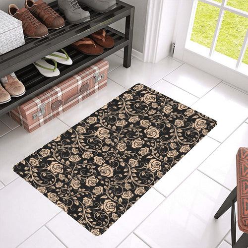 Rose Pattern Print Design 04 Doormat