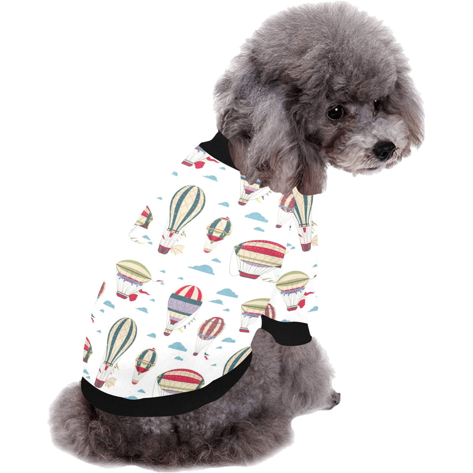 Hot air balloon pattern All Over Print Pet Dog Round Neck Fuzzy Shirt
