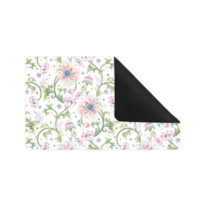 Beautiful pink lotus waterlily leaves pattern Doormat