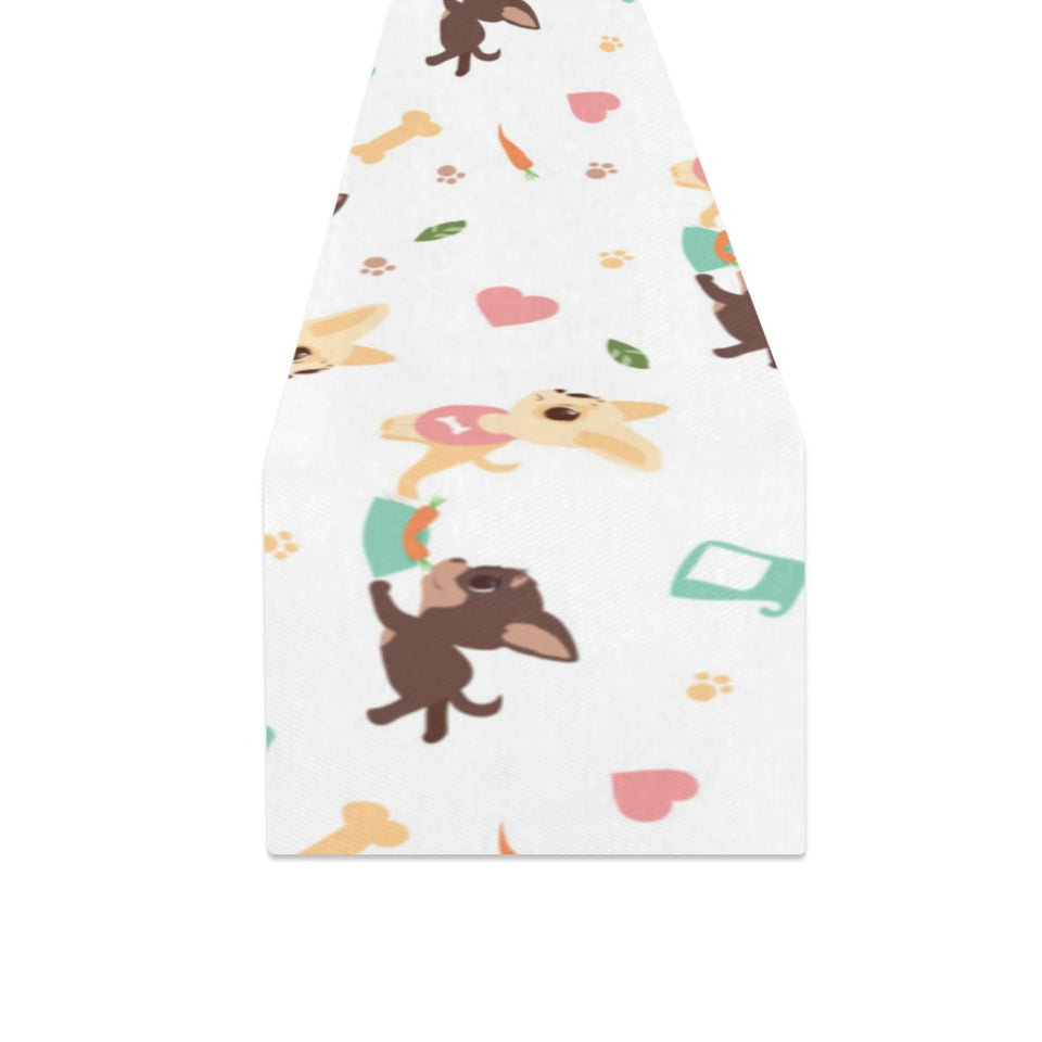 Cute Chihuahua puppie pattern Table Runner