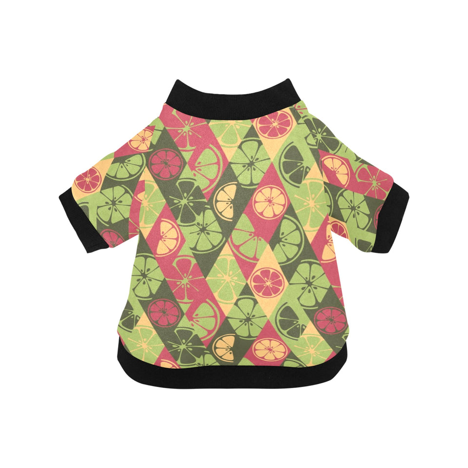 Cool Geometric lime pattern All Over Print Pet Dog Round Neck Fuzzy Shirt