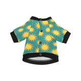 Sun green background All Over Print Pet Dog Round Neck Fuzzy Shirt