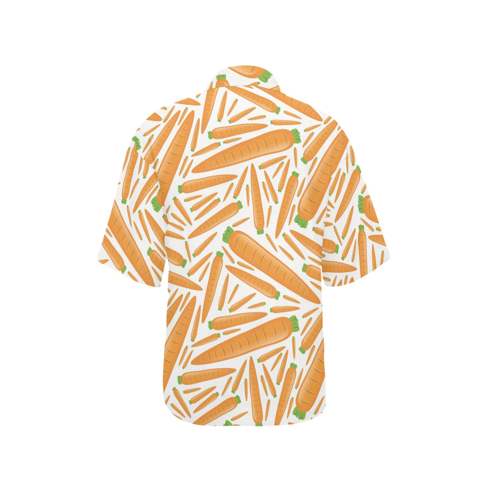 Carrot Pattern Print Design 02 Women's All Over Print Hawaiian Shirt