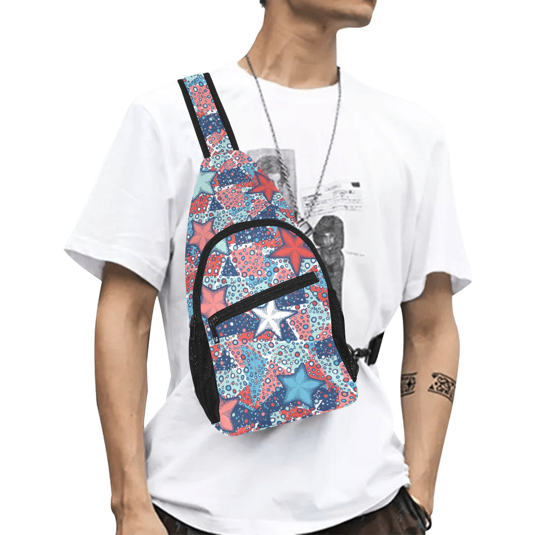 Hand drawn colorful starfish All Over Print Chest Bag