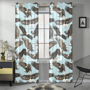 Eagle Pattern Print Design 01 Gauze Curtain