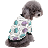 Bowling ball and pin gray background All Over Print Pet Dog Round Neck Fuzzy Shirt