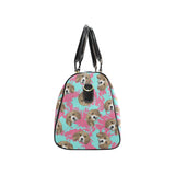 Beagle muzzles turquoise paint splashes pink patte Travel Bag
