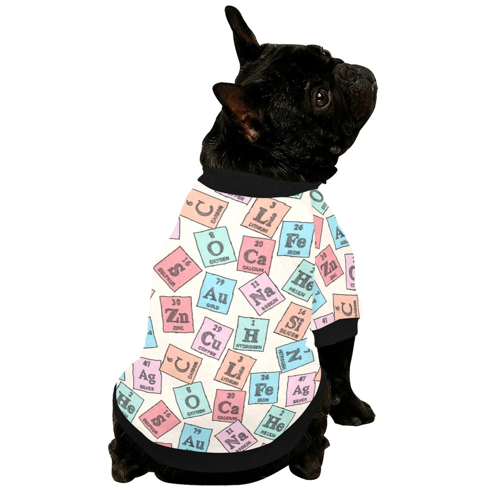Chemistry Periodic Table Pattern Print Design 02 All Over Print Pet Dog Round Neck Fuzzy Shirt