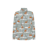 Beautiful deers Winter Christmas Women's Long Sleeve Polo Shirt