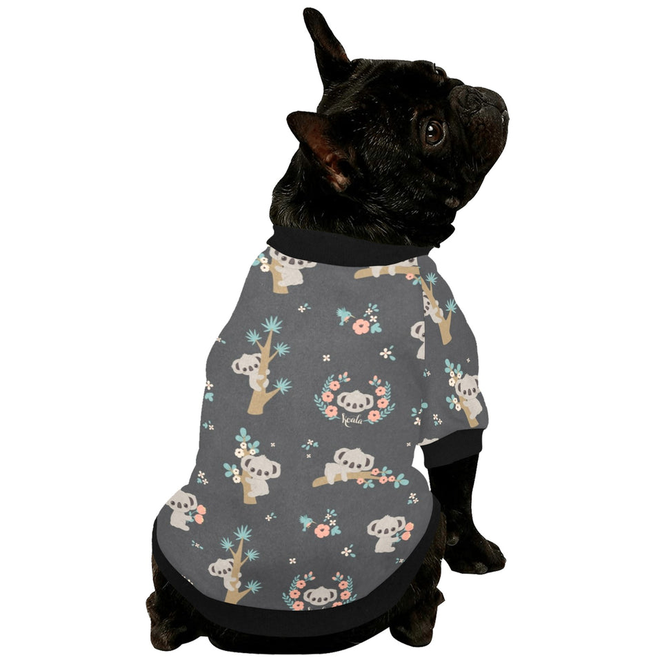 Cute koala pattern All Over Print Pet Dog Round Neck Fuzzy Shirt