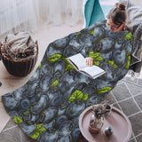 blueberry pattern Blanket Robe with Sleeves