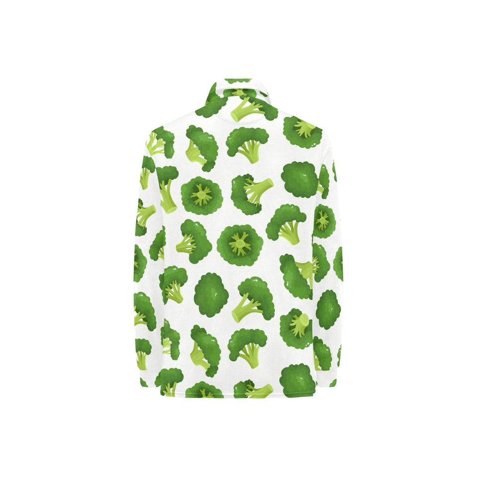Cute broccoli pattern Women's Long Sleeve Polo Shirt