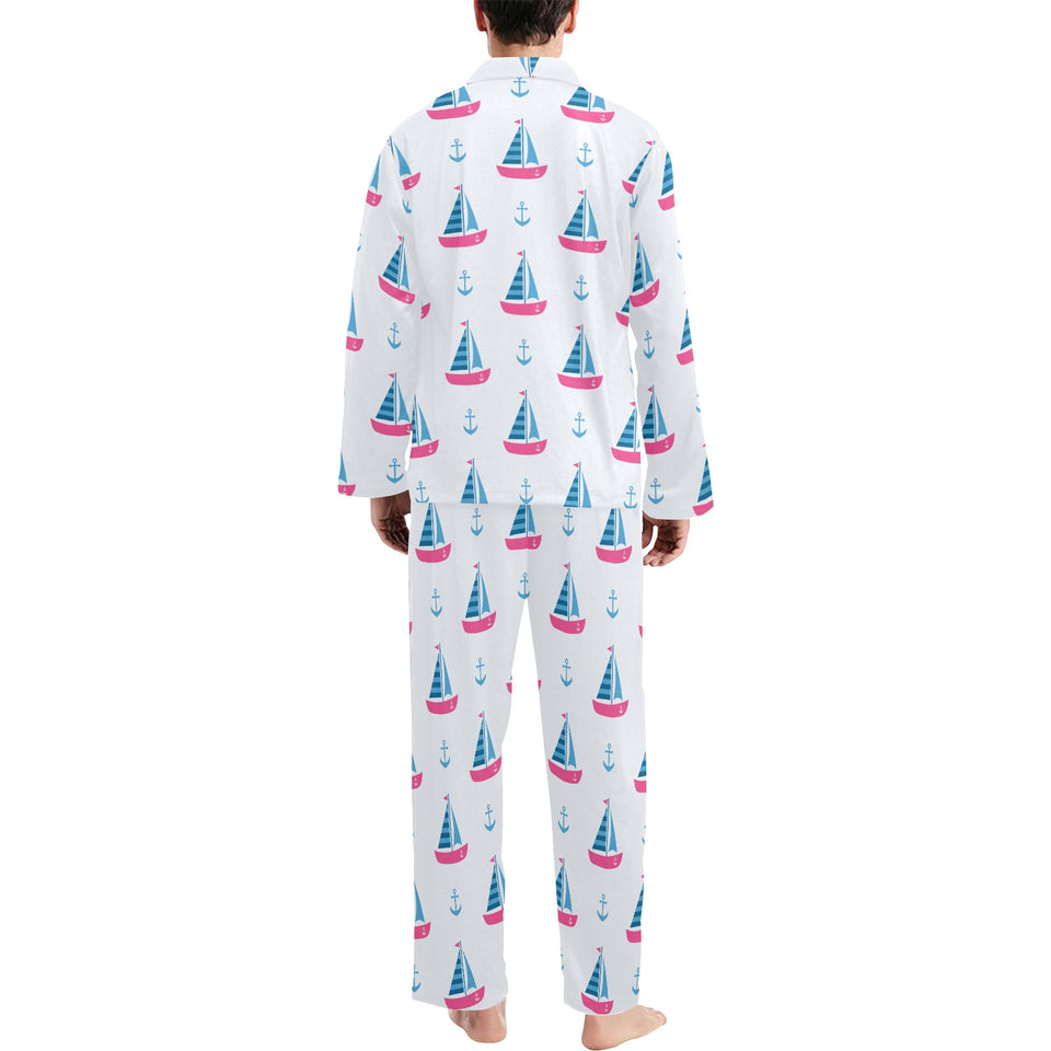 Sailboat anchor pattern Men's Long Pajama Set
