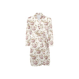 Tea pots Pattern Print Design 03 Men's Long Sleeve Belted Night Robe
