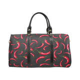 Chili peppers pattern black background Travel Bag