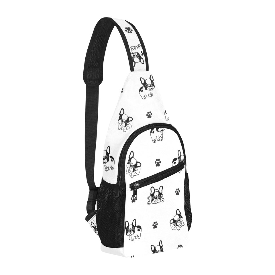 Cute french bulldog paw pattern All Over Print Chest Bag