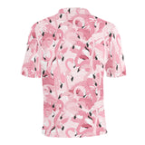 Pink flamingos pattern background Men's All Over Print Polo Shirt