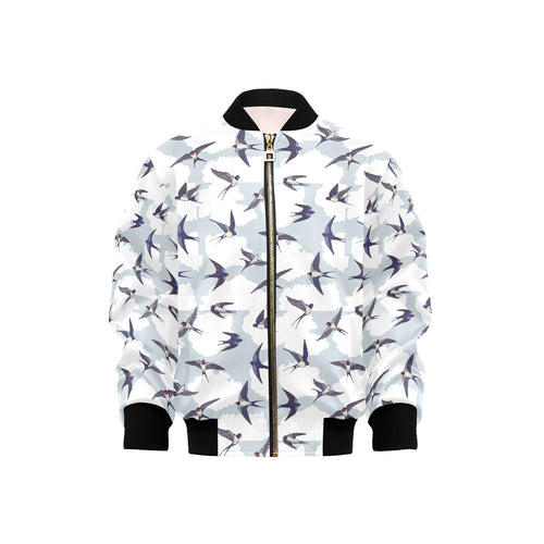 Swallow Pattern Print Design 05 Kids' Boys' Girls' Bomber Jacket