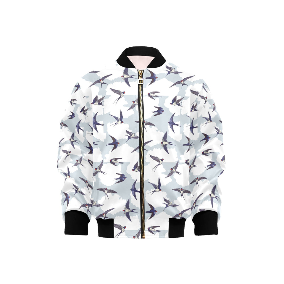 Swallow Pattern Print Design 05 Kids' Boys' Girls' Bomber Jacket