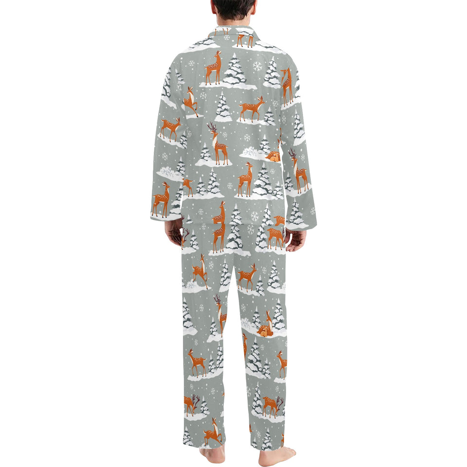 Beautiful deers Winter Christmas Men's Long Pajama Set