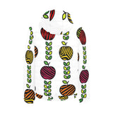 colorful apples leave zebra stripe Men's Padded Hooded Jacket