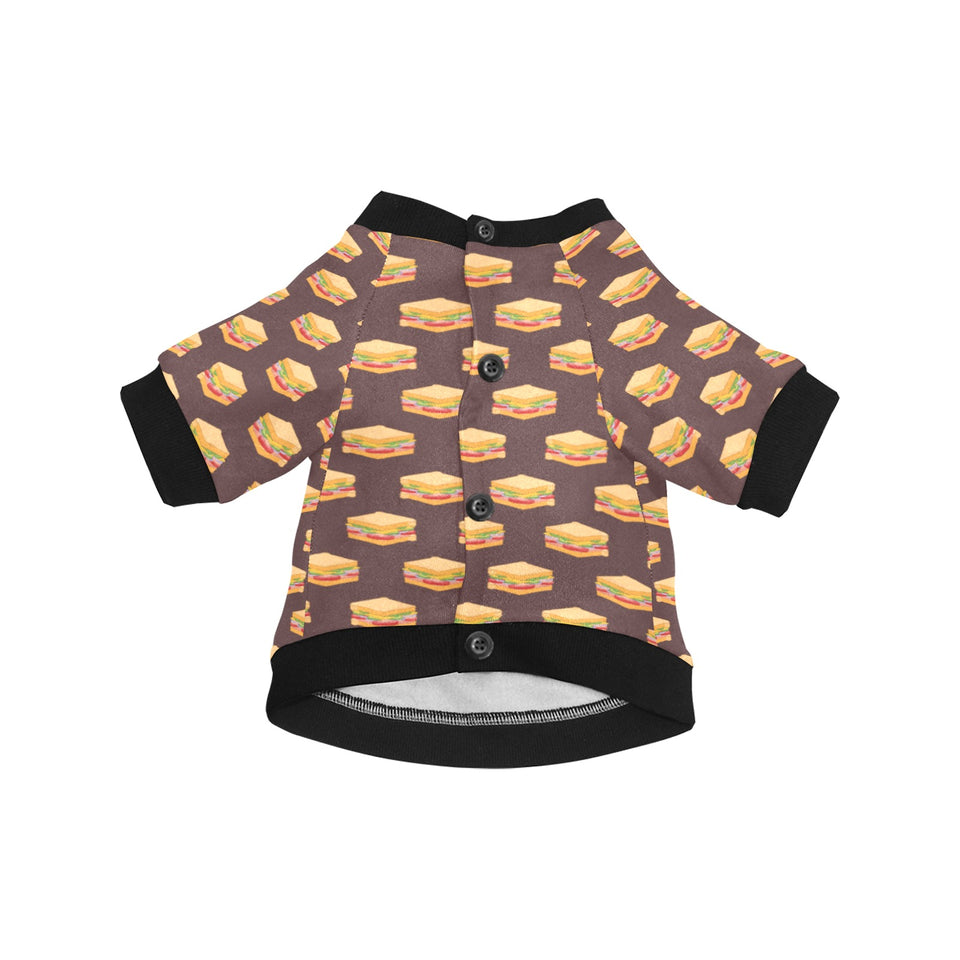 Sandwich Pattern Print Design 04 All Over Print Pet Dog Round Neck Fuzzy Shirt