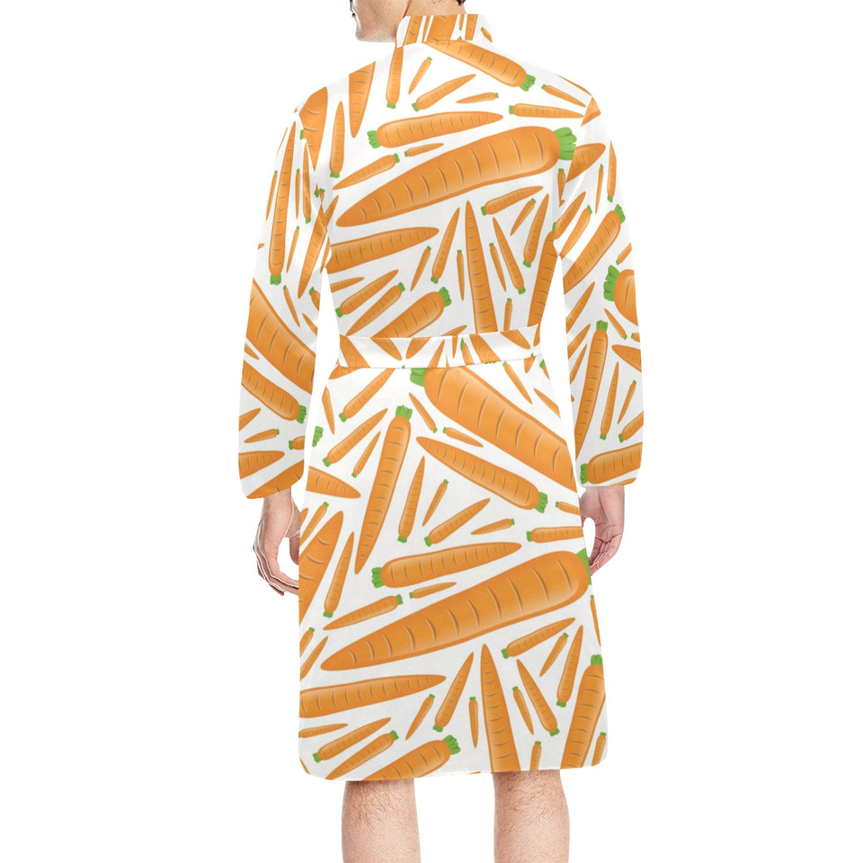 Carrot Pattern Print Design 02 Men's Long Sleeve Belted Night Robe