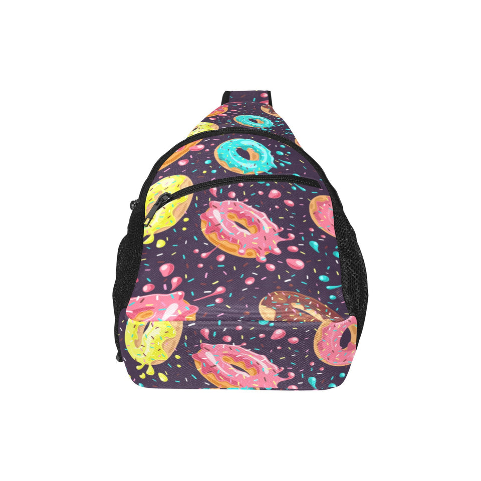 Colorful donut glaze pattern All Over Print Chest Bag