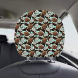 Coconut Pattern Print Design 03 Car Headrest Cover