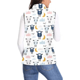 Cute sleeping sheep moon cloud pattern Women's Padded Vest