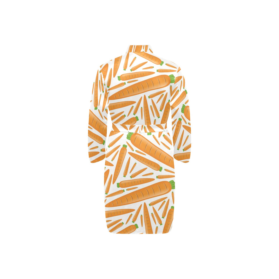 Carrot Pattern Print Design 02 Men's Long Sleeve Belted Night Robe