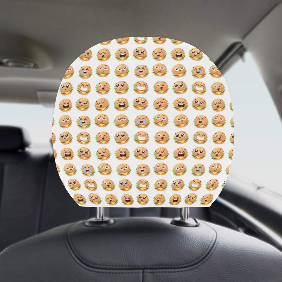 Hamburger Pattern Print Design 04 Car Headrest Cover