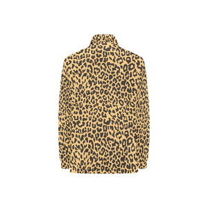Leopard skin print Women's Long Sleeve Polo Shirt