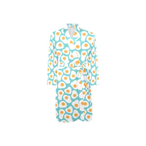 Fried Eggs Pattern Print Design 04 Men's Long Sleeve Belted Night Robe