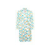 Fried Eggs Pattern Print Design 04 Men's Long Sleeve Belted Night Robe