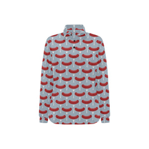 Sausage Pattern Print Design 02 Women's Long Sleeve Polo Shirt