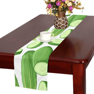 cucumber whole slices pattern Table Runner