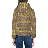 Egypt Hieroglyphics Pattern Print Design 03 Women's Padded Hooded Jacket