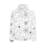 Spider web cobweb pattern white background Men's Padded Hooded Jacket