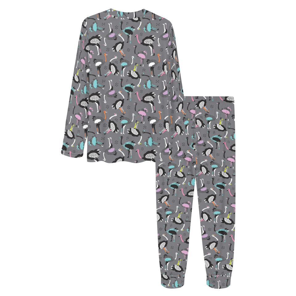 Ostrich Pattern Print Design 01 Women's All Over Print Pajama Set