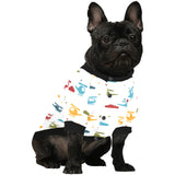 Colorful helicopter pattern All Over Print Pet Dog Round Neck Fuzzy Shirt