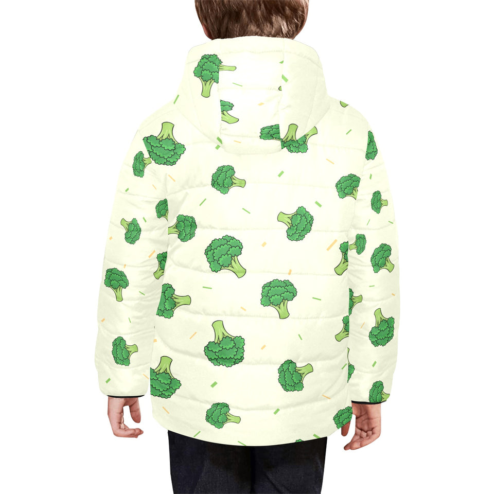 Broccoli pattern Kids' Boys' Girls' Padded Hooded Jacket