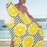 slice of lemon design pattern Beach Towel