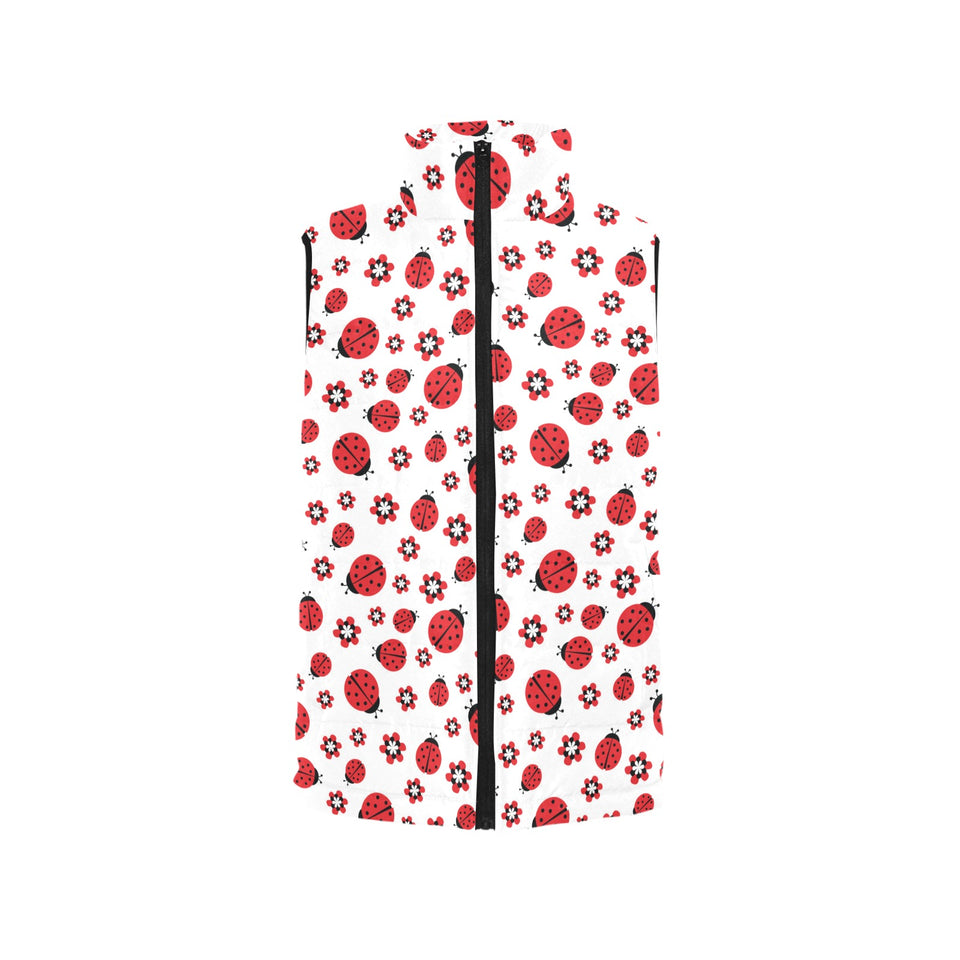 Ladybug Pattern Print Design 04 Men's Padded Vest