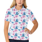 Hummingbird Pattern Print Design 02 Women's All Over Print Polo Shirt