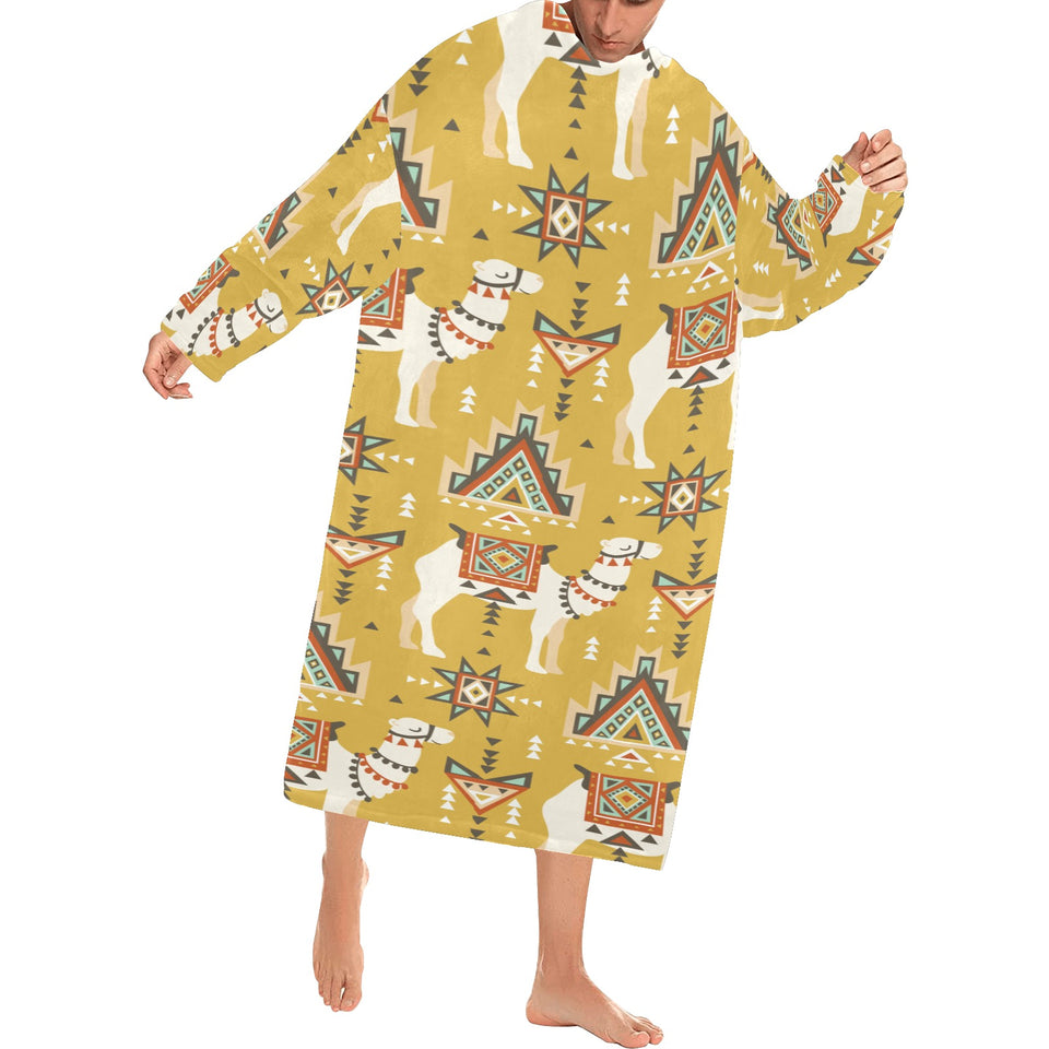 Camels ethnic motif pattern Blanket Robe with Sleeves
