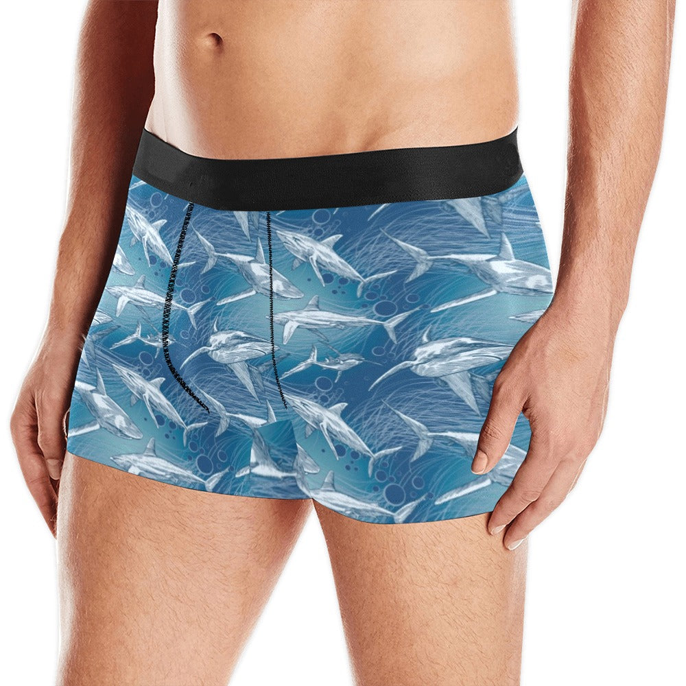 Shark hand drawn Men's All Over Print Boxer Briefs Men's Underwear