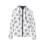 Hedgehog Pattern Print Design 04 Women's Padded Hooded Jacket